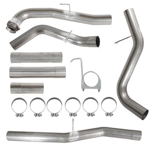 5 inch stainless steel downpipe-back exhaust system with mandrel-bent pipes and band clamps