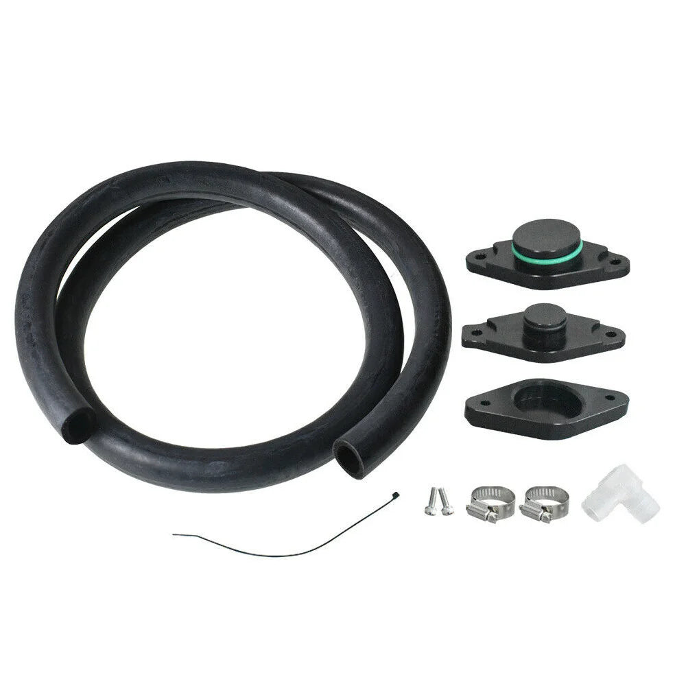 CCV PCV reroute delete kit with billet fittings and silicone hose for Duramax LML