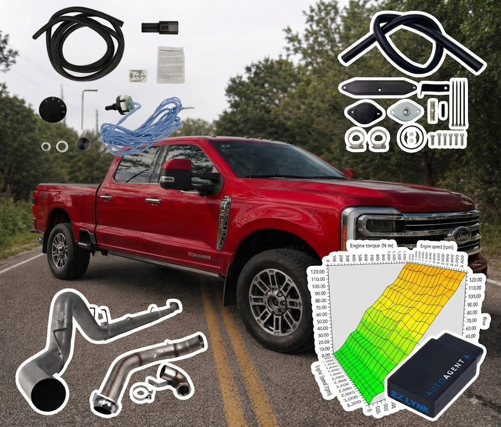 2023-2026 Ford 6.7L Powerstroke EZ Lynk tuning package DIY kit with red Ford Super Duty